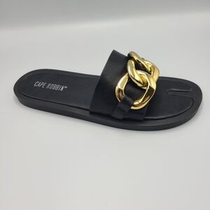 Cape Robbin Women's Open Toe Flat chain sandals Size 10